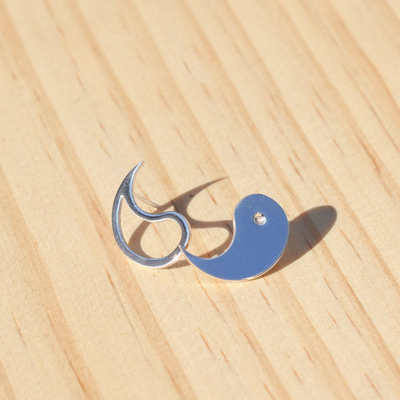 Boucles d'oreilles argent Yin-Yang createur bijoutier à Lyon